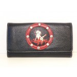 Betty Boop Tri-fold Wallet #052 Leg Up Design Red Ring
